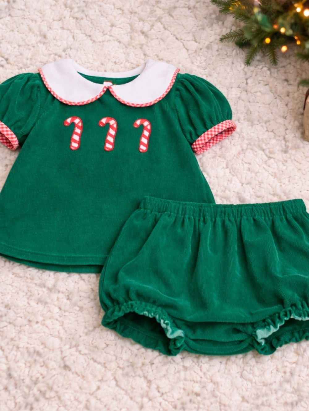 🎄 Smockingbird “Candy Cane Smocked Christmas Outfit Set  🎄